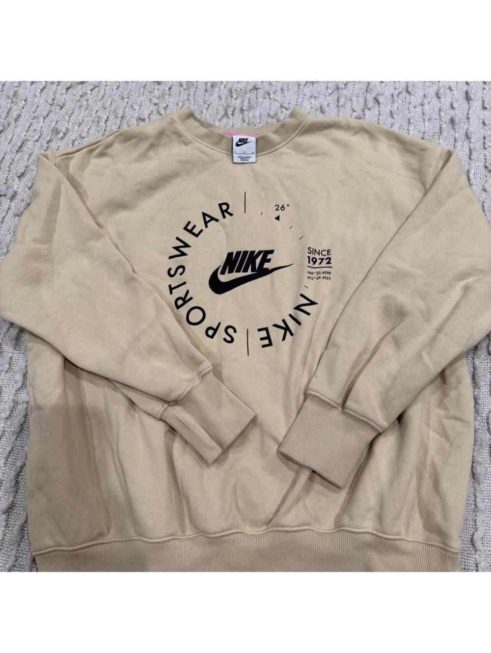 Nike Sportswear Beige Crewneck Sweatshirt